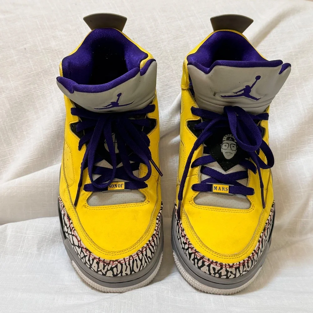 Jordan Son of Mars 10.5 Yellow Tour Yellow Grape Ice Elephant Print 580603-708